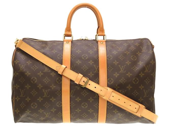 Louis Vuitton Keepall Bandouliere 45 Brown Cloth  ref.1219108