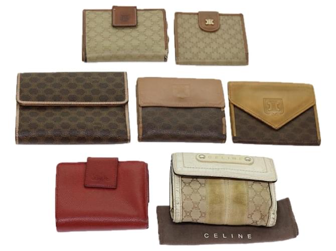Céline CELINE Macadam Canvas Wallet Leather 7Set Brown Beige Auth ar11267  ref.1219231
