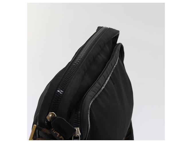 FENDI Zucca Canvas Shoulder Bag Coated Canvas 2Set Brown Black Auth bs10493 Cloth  ref.1219317