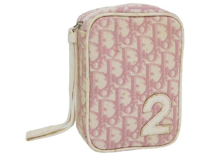 Christian Dior Trotter Canvas Pouch Rosa Auth ai693  ref.1219321