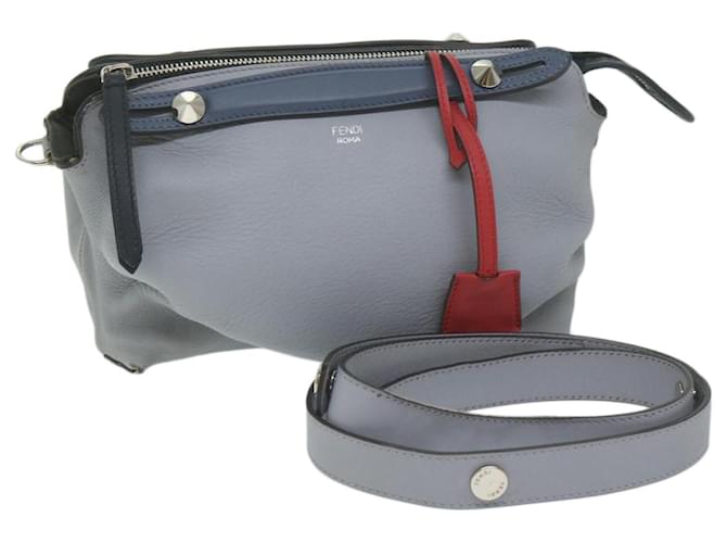 FENDI By The Way Shoulder Bag Leather Gray Auth 61939 Grey  ref.1219347