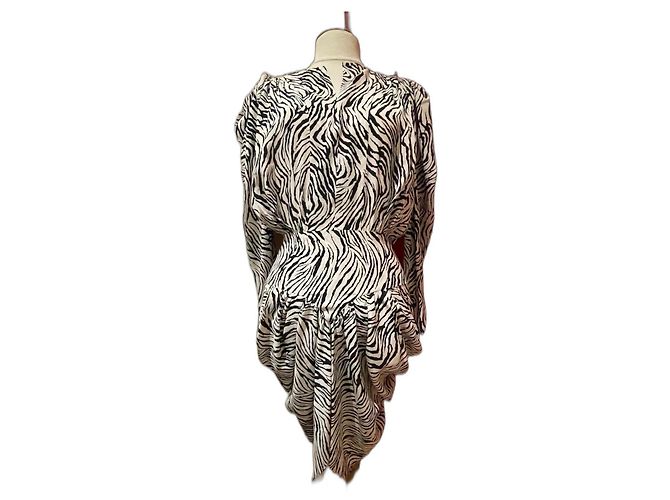 Vestido Isabel Marant Margaretia de seda negro blanco