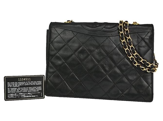 Chanel Matelassé Black Leather  ref.1219484