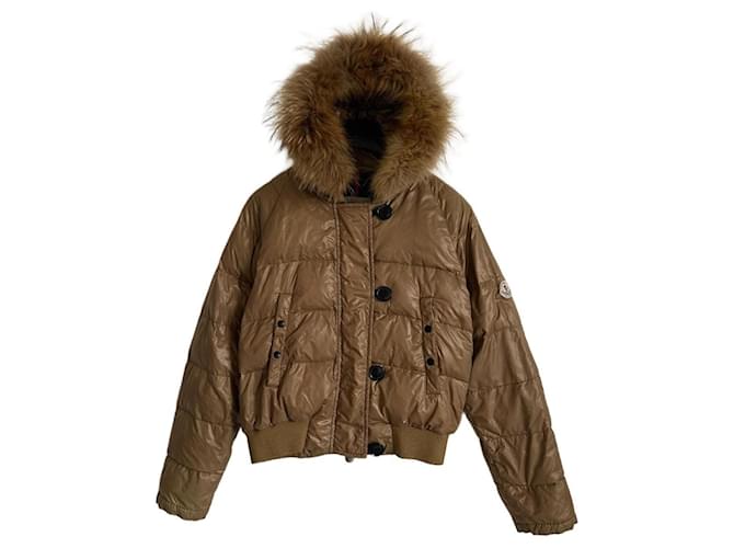 Moncler Coats, Outerwear Beige Polyamide  ref.1219536
