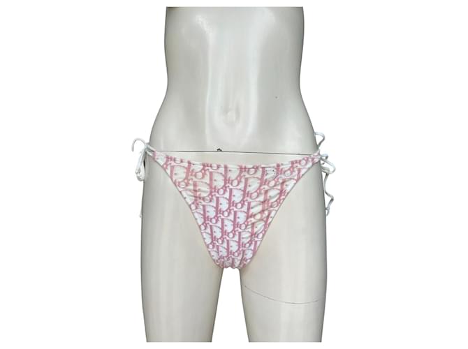 Christian Dior thong / swim briefs monogram logo oblique trotter “cherry blossom” Pink Polyamide  ref.1219551