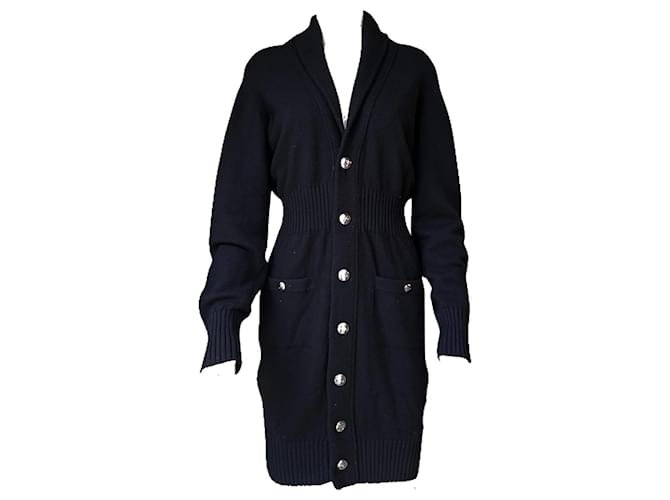 superb Chanel dress 100%, cashmere, fall 2008 collection. Cachemire Noir Monogramme  ref.1219553