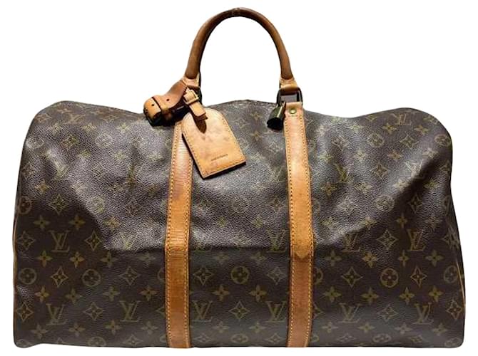 Louis Vuitton Keepall 50 Brown Cloth  ref.1219583