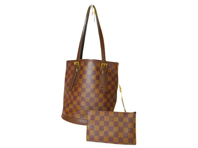 Louis Vuitton Bucket Brown Cloth  ref.1219662
