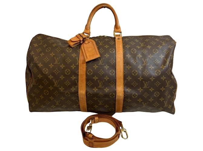 Louis Vuitton Keepall 55 Brown Cloth  ref.1219719