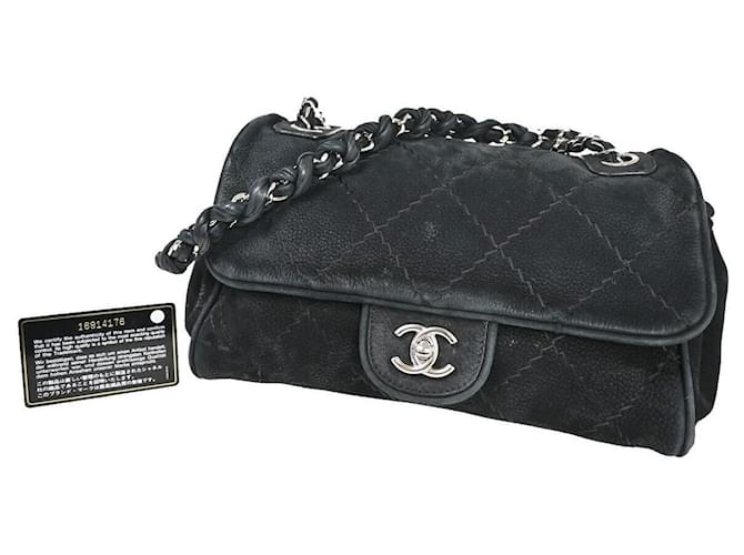 Classique Chanel Ultra Stitch Suede Noir  ref.1219724