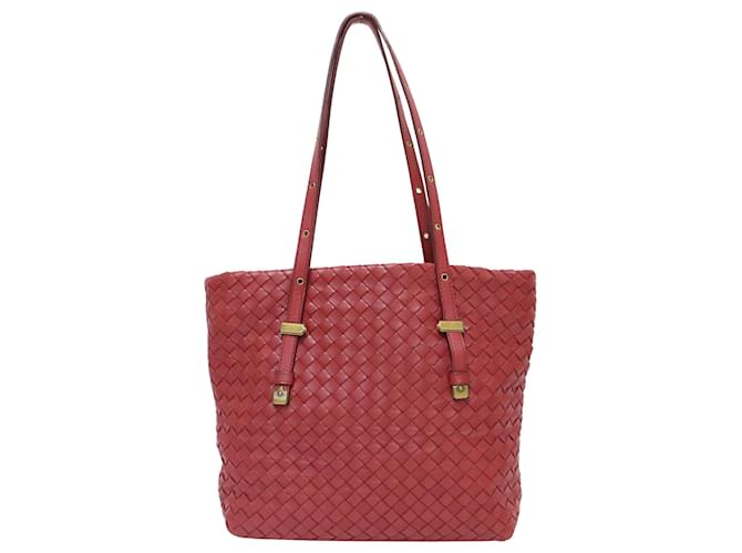 Bottega Veneta Intrecciato Vermelho Couro  ref.1219775