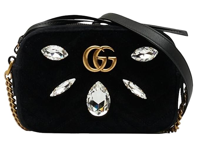 Gucci GG Marmont Velours Noir  ref.1219780