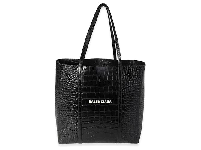Balenciaga Crocodile-embossed Leather Small Everyday Tote Black  ref.1219911