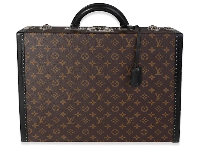 Maletín Louis Vuitton Monogram Macassar President Castaño Negro Cuero Lienzo  ref.1219947