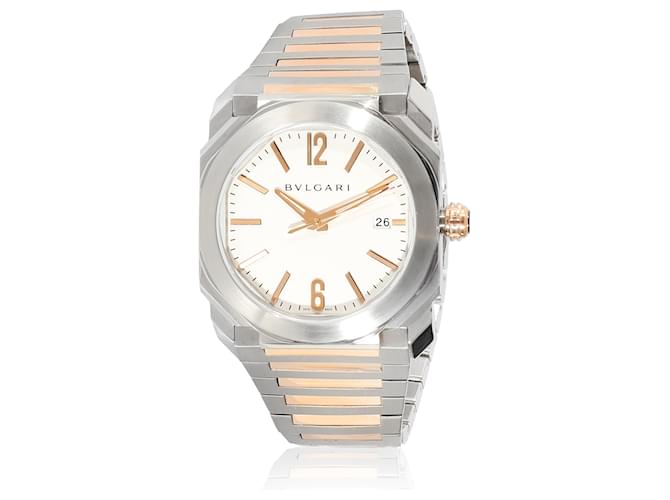 Bulgari BVLGARI Octo Solotempo BGO 38 S Men's Watch in 18kt Stainless Steel/Rose gold Pink gold  ref.1219983