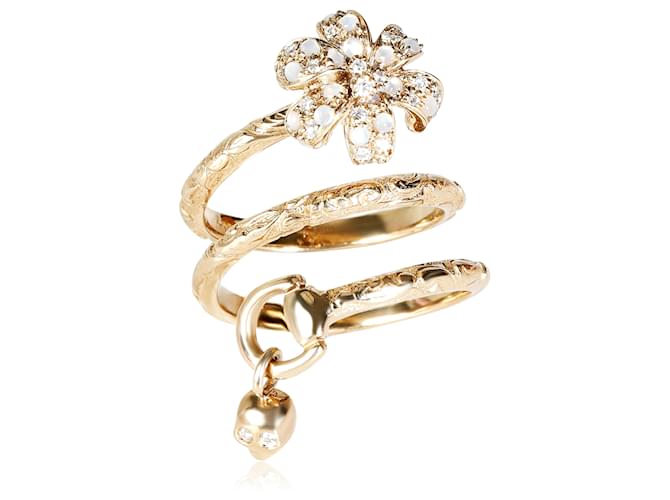 Anel Madrepérola Gucci Flora em 18K Yellow Gold 0.05 ctw  ref.1220009