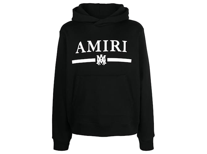 AMIRI Felpa Amiri M.A. logo Bar con stampa Nero Bianco Cotone  ref.1220059