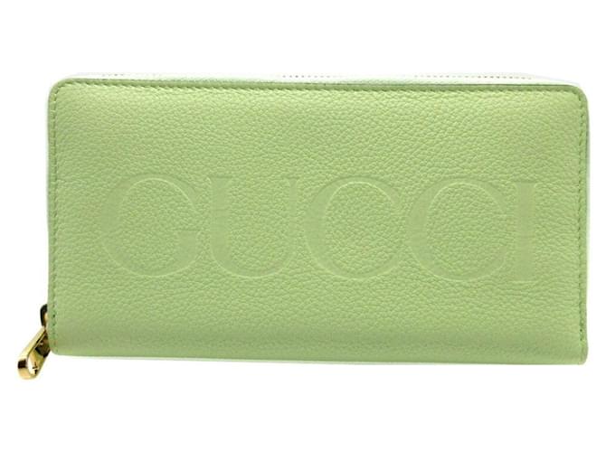 Gucci Zip around Green Leather  ref.1220080