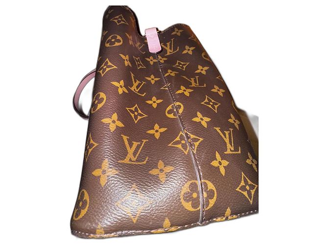 Néonoé Bolsa Louis Vuitton Monogram Canvas Marrom Rosa