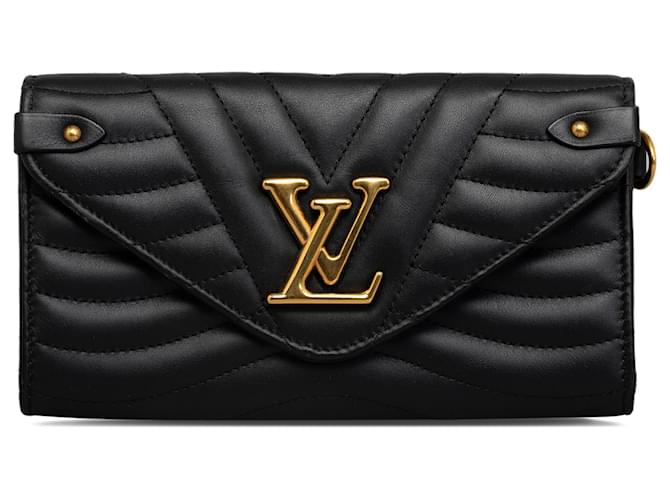 Louis Vuitton Black New Wave Long Wallet Leather Pony-style calfskin  ref.1220238