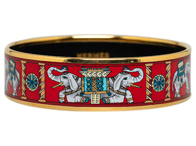 Hermès Bracelet large en émail rouge Hermes Métal Email  ref.1220278