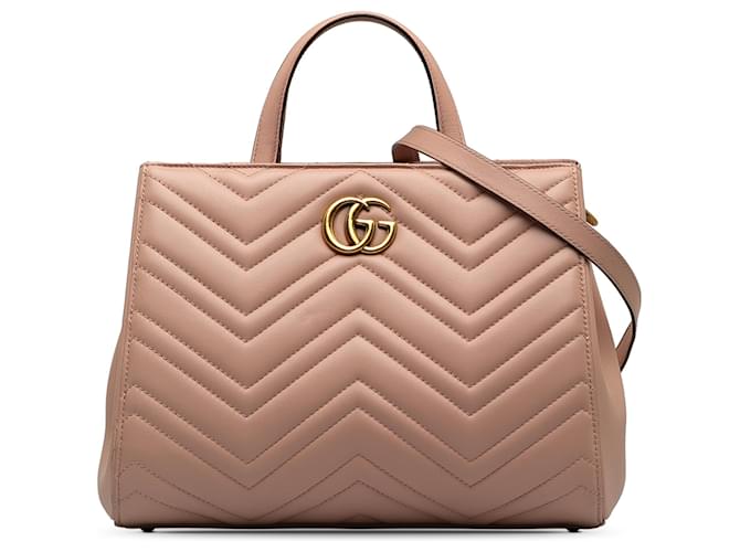 Gucci Pink Medium GG Marmont Matelasse Tote Leather Pony-style calfskin  ref.1220286