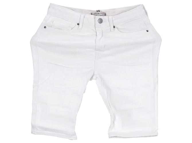 Tommy Hilfiger Womens Venice Slim Fit Denim Shorts White Cotton  ref.1220330
