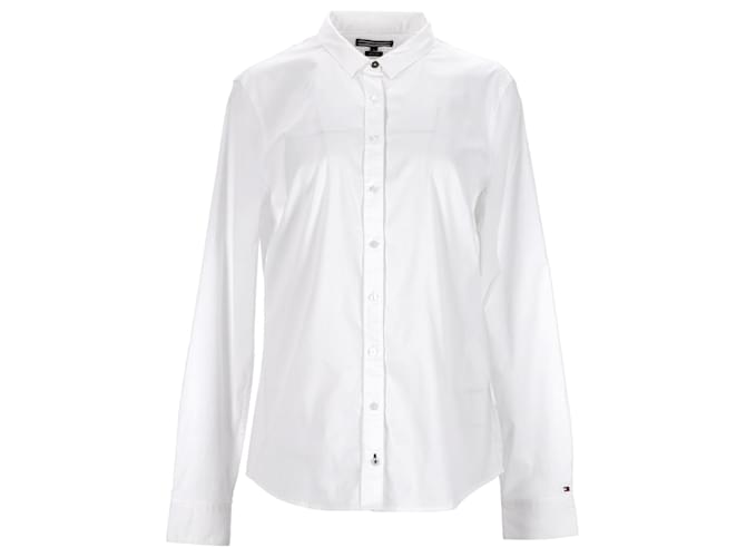 Tommy Hilfiger Heritage Slim Fit-Hemd für Damen aus weißer Baumwolle  ref.1220337