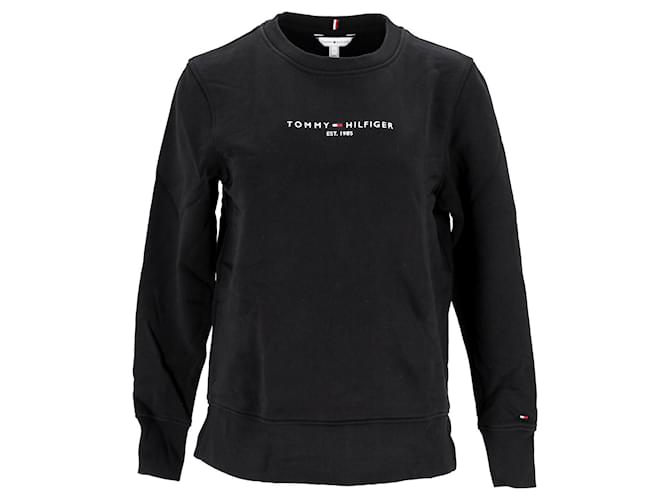Tommy Hilfiger Sweat-shirt essentiel en pur coton pour femme Noir  ref.1220360