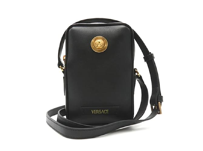 Versace Medusa Leather Crossbody Bag 10061921A031901b00V Black Pony-style calfskin  ref.1220381