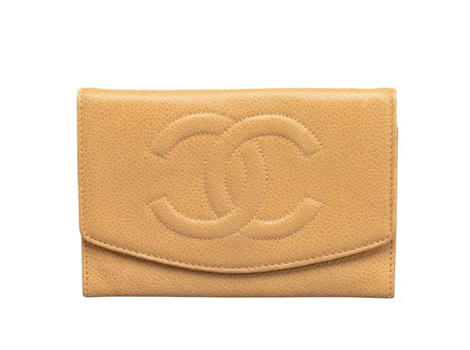 Chanel Timeless CC Caviar Wallet Brown Leather  ref.1220407