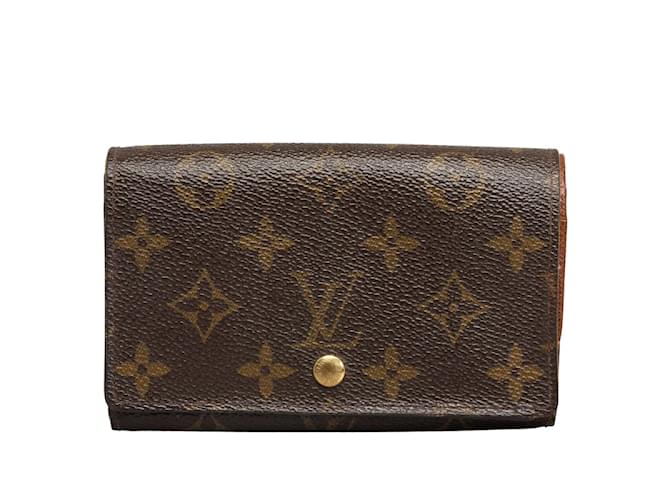 Louis Vuitton Monogram Porte-Monnaie Tresor Wallet M61730 Brown Cloth  ref.1220408