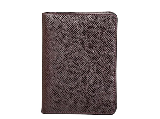 Louis Vuitton Leder Portemonnaie 2 Cartes Vertical Pass Case M30496 in guter Kondition Braun  ref.1220409