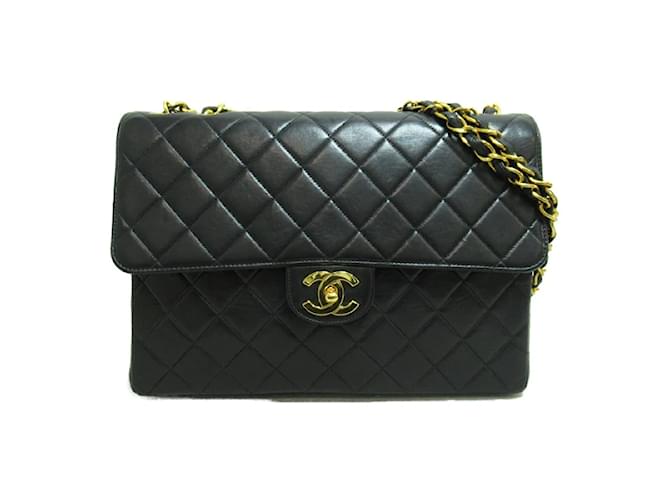 Chanel Jumbo Classic Single Flap Bag Negro Cuero  ref.1220423