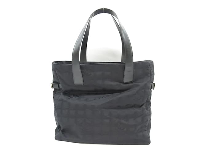 Chanel New Travel Line Tote Bag A15825 Negro Lienzo Nylon  ref.1220424