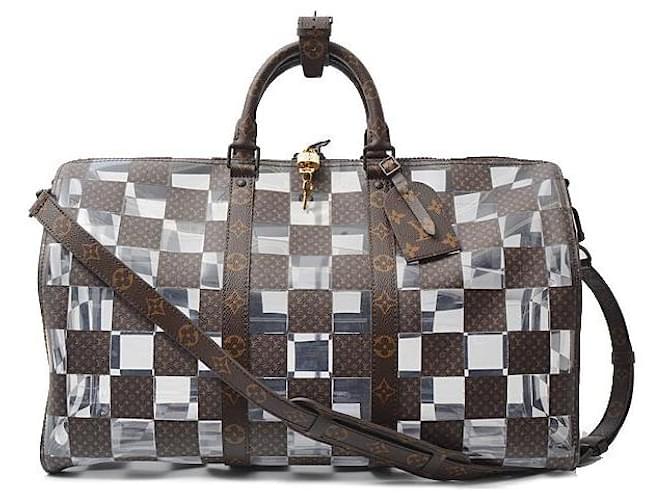 Louis Vuitton Monogram Chess Keepall Bandouliere 50 M20864 Brown Cloth  ref.1220431