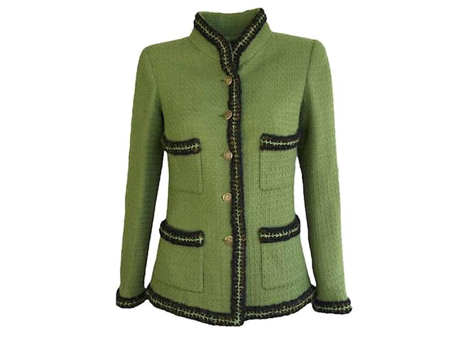 Chanel Most Iconic Ad Campaign Green Tweed Jacket  ref.1220433
