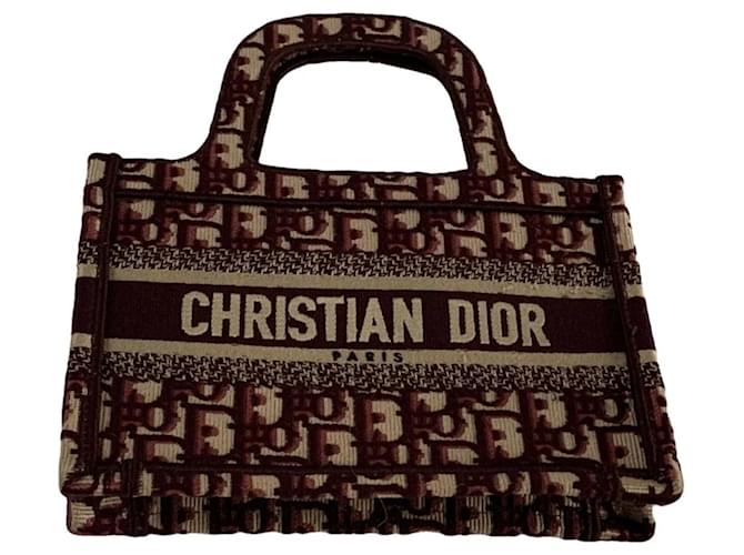 Dior Handtaschen Bordeaux Leinwand  ref.1220436