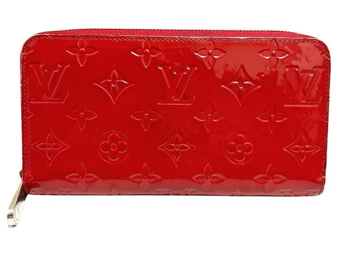Louis Vuitton Zippy Wallet Cuir vernis Rouge  ref.1220528