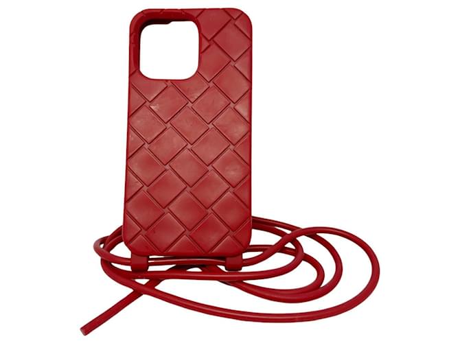 Bottega Veneta Étui Pour Iphone Red Rubber  ref.1220630