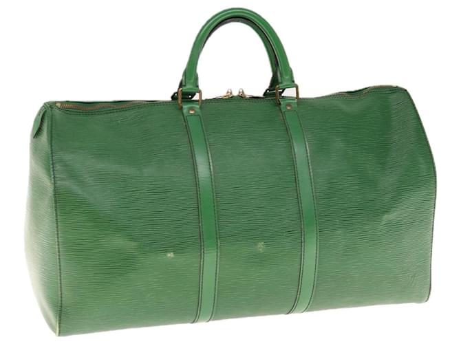 Louis Vuitton Epi Keepall 50 Boston Bag Green M42964 LV Auth 64117 Leather  ref.1220650