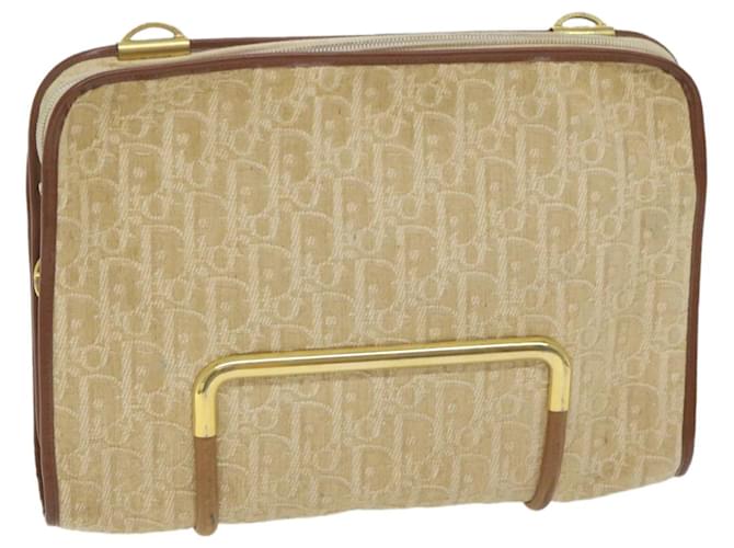 Bolso clutch de lona Christian Dior Trotter Auténtica beige 64068  ref.1220685