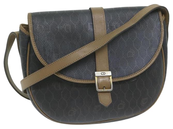 Christian Dior Honeycomb Canvas Shoulder Bag PVC Black Auth bs11484  ref.1220688