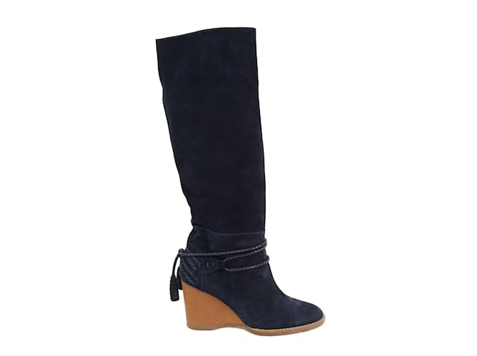 Vanessa Bruno Leather boots Blue  ref.1220764