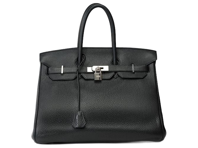 Hermès HERMES BIRKIN BAG 35 in black leather - 101739  ref.1220901