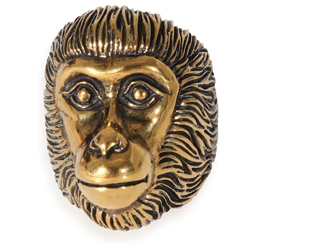 Anel de cabeça de macaco em tom de latão Gucci  ref.1220927