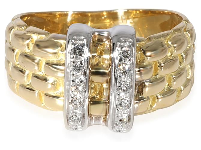 Autre Marque Anel de diamante vintage FOPE em 18K ouro branco/ouro amarelo 0.09 ctw  ref.1220935