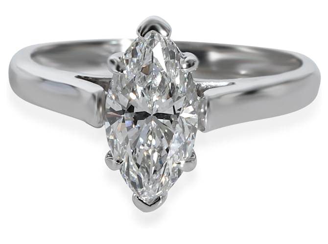 Tiffany & Co TIFFANY Y COMPAÑIA. Anillo de diamante solitario de talla marquesa en platino E VVS2 1.22 por cierto  ref.1220997