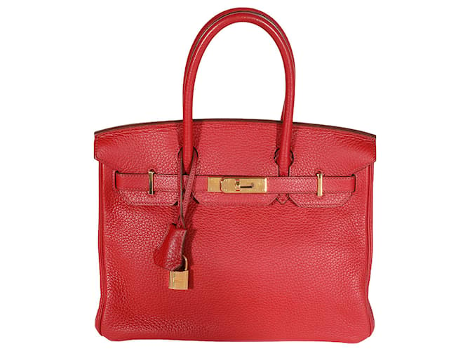 Hermès Hermes Rouge Casaque Togo Birkin 30 GHW Roja Cuero  ref.1221014