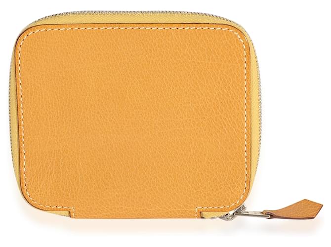 Hermès Hermes Natural Vache Liegee Azap Compact Wallet Phw Beige Yellow Leather  ref.1221027